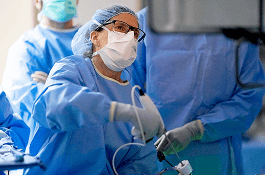 health professional performing a medical operation